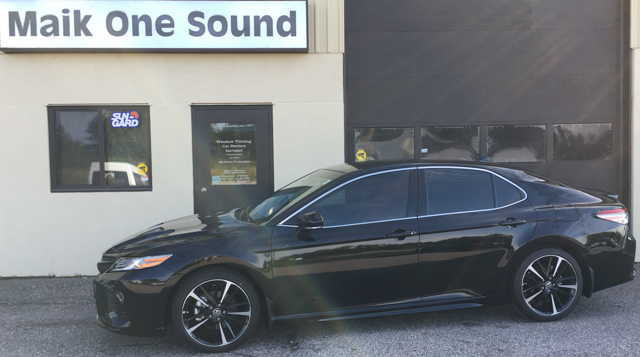 Toyota Camry 2018 with professional window tint in North Bay
